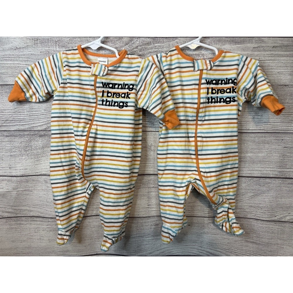 Onesies Gerber Brand Long Sleeve Onesie Sleepers Set Of 2 0-3 Months